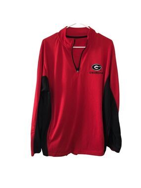 Georgia Bulldogs Red & Black Quarter-Zip Pullover Mens Large Collegiate Fan Gear